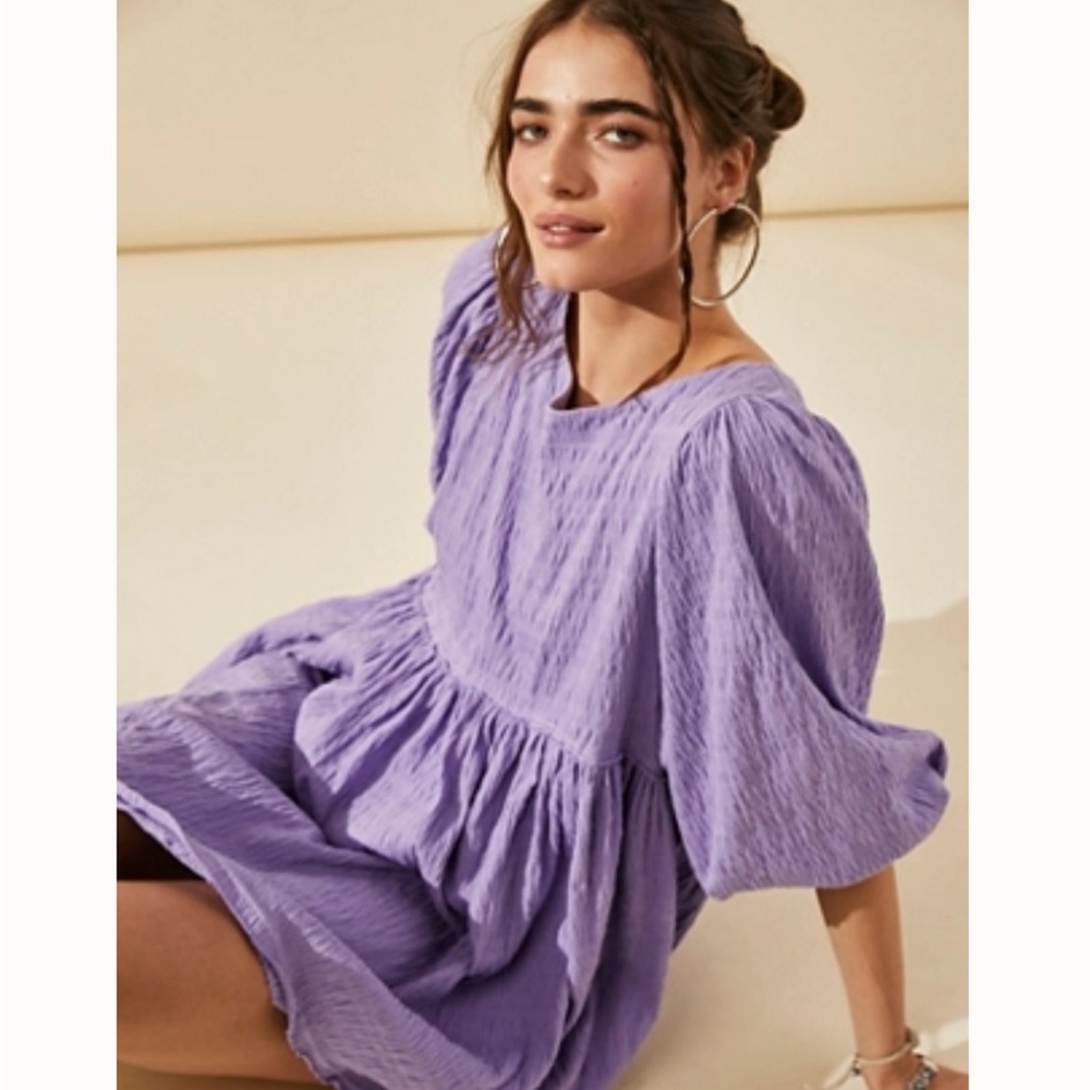 Free People Lavender Get Obsessed Babydoll Dress Size XL
